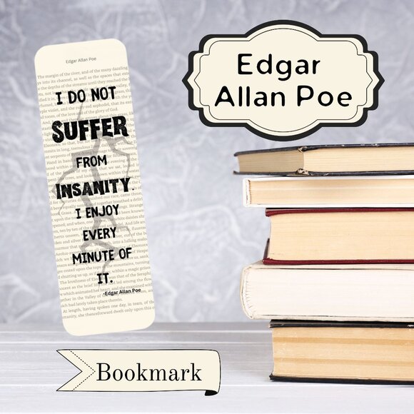 Edgar Allan Poe Book Page Bookmark, Book Accessories, Bookish Gifts - Picture 1 of 2